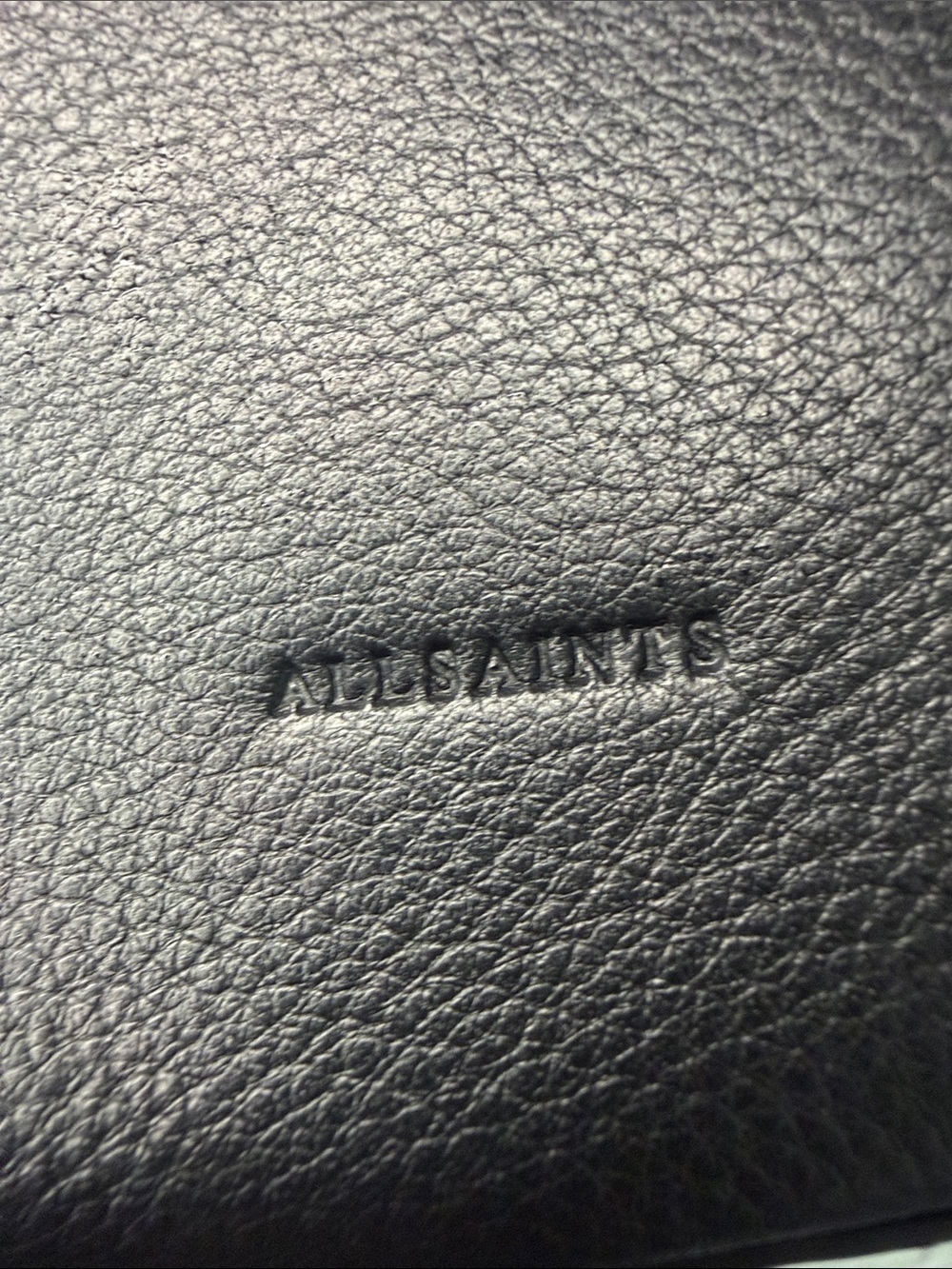 AllSaints Black Pebbled Leather Pouch - Picture 3 of 7